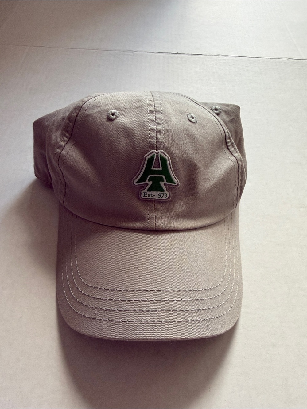 American Needle Khaki Cap with Green 'A' Patch